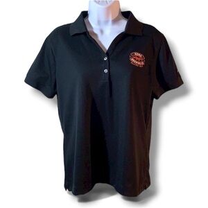 NIKE Black Short Sleeve Golf Polo Shirt Kona Brewing Dri-Fit Women’s L Office